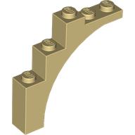 Brick Arch 1 × 5 × 4 [Irregular Bow, Raised Underside Cross Supports] Tan