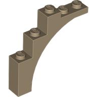 Brick Arch 1 × 5 × 4 [Irregular Bow, Raised Underside Cross Supports] Dunkelbeige