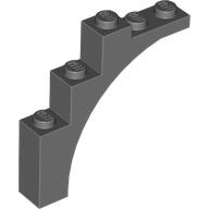 Brick Arch 1 × 5 × 4 [Irregular Bow, Raised Underside Cross Supports] Dunkelblaugrau