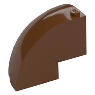 Brick Round Corner 5 × 5 × 3 1/3 Quarter Dome Top [Plain] in Reddish Brown