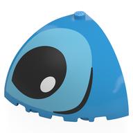 Brick Round Corner 5 × 5 × 3 1/3 Quarter Dome Top with Black and Medium Azure Eye Right Print Dunkelazur