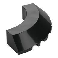 Brick Round Corner 5 × 5 × 1 Slope, Bottom Cut Outs, No Studs, Flat Top Black