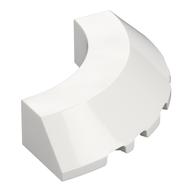 Brick Round Corner 5 × 5 × 1 Slope, Bottom Cut Outs, No Studs, Flat Top Weiß