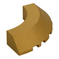 Brick Round Corner 5 × 5 × 1 Slope, Bottom Cut Outs, No Studs, Flat Top Perlgold