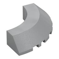 Brick Round Corner 5 × 5 × 1 Slope, Bottom Cut Outs, No Studs, Flat Top Light Bluish Gray