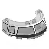 Windscreen 4 × 6 × 1 Round with Black/White Cockpit Frame print Transparent