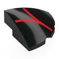 Brick Round Corner, Curved 3 × 3 × 1 Quarter Circle with Red Webbing print Black