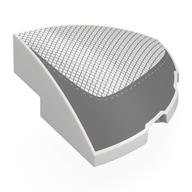 Brick Round Corner, Curved 3 × 3 × 1 Quarter Circle with Dark Bluish Grey Mesh, Shape print White