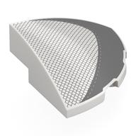 Brick Round Corner, Curved 3 × 3 × 1 Quarter Circle with Dark Bluish Grey Mesh, Shape print Weiß