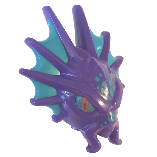 Minifig Head Special Spikes, Dark Turquoise Webbing (Prince Kalmaar) Dunkellila