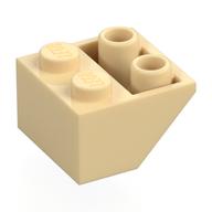 Brick Sloped Inverted 45° 2 × 2 [Round Hollow Bottom Pin, Bar-sized Stud Holes] Tan