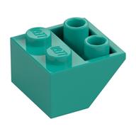 Brick Sloped Inverted 45° 2 × 2 [Round Hollow Bottom Pin, Bar-sized Stud Holes] Dark Turquoise
