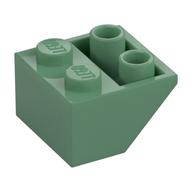 Brick Sloped Inverted 45° 2 × 2 [Round Hollow Bottom Pin, Bar-sized Stud Holes] Sand Green