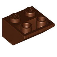 Brick Sloped Inverted 45° 2 × 2 [Round Hollow Bottom Pin, Bar-sized Stud Holes] Rotbraun
