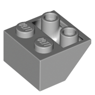 Brick Sloped Inverted 45° 2 × 2 [Round Hollow Bottom Pin, Bar-sized Stud Holes] Light Bluish Gray