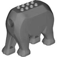 Animal Body Part, Elephant Body with 8 Studs in Light Bluish Gray