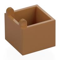 Container Box 2 × 2 × 1 1/3 with Hinge Medium Nougat
