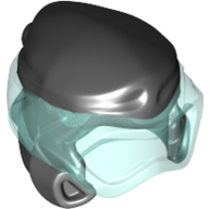 Wrap with Diving Mask, Trans-Light Blue Pattern Black