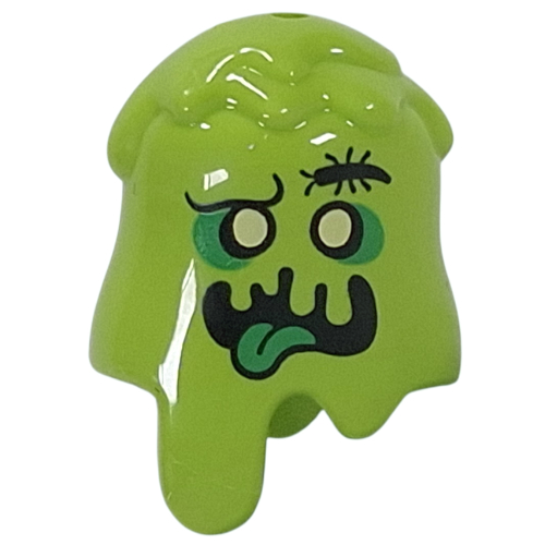 Headwear Slime, Yellow Eyes, Green Eyeshadow, Bug for Eyebrow, Slime Mouth, Green Tongue Lime