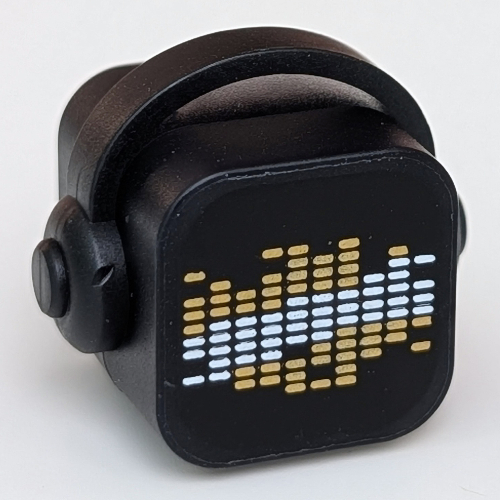Minifig Head Special, Beatbox with White/Gold Equalizer print Black