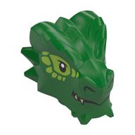 Minifig Head Special, Dragon with Tan Teeth, Lime Markings print Grün