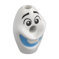 Minifig Head Special with Hole in Center and Top, Medium Blue Mouth (Olaf) Print Weiß