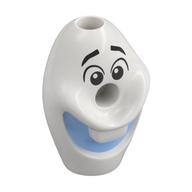 Minifig Head Special with Hole in Center and Top, Bright Light Blue Mouth (Olaf) Print White