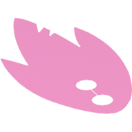 Decorative Shape, 3 Points with 2 Holes Bright Pink