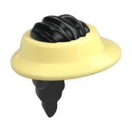Hair and Hat, Visor Bright Light Yellow Pattern Schwarz