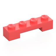 Platte speziell 1 × 4 × 2/3 mit 1 × 2 unten Aussparung Koralle