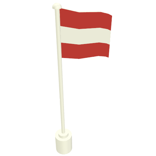 Flag on Flagpole with Austria Print White