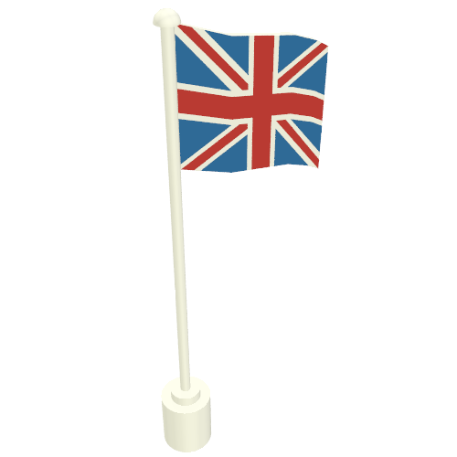 Flag on Flagpole with United Kingdom Print Weiß
