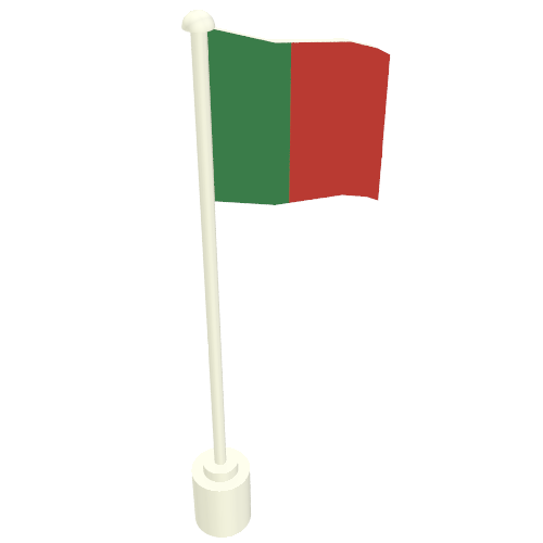 Flag on Flagpole with Portugal Print White