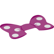 Bow, Dark Pink with White Spots Print in Trans-Clear