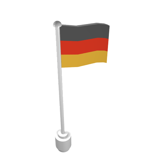 Flag on Flagpole, Wave with Germany Print White