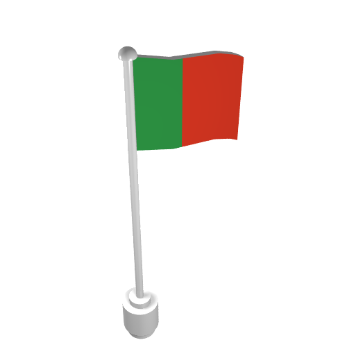 Flag on Flagpole, Wave with Portugal Print White