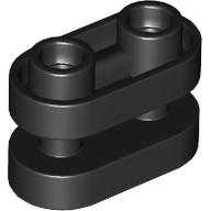 Brick Special 1 × 2 Rounded with Center Bars Black