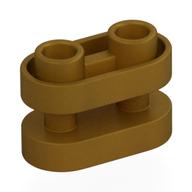 Brick Special 1 × 2 Rounded with Center Bars Pearl Gold