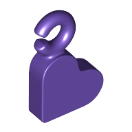 Pendant, Heart Dunkellila