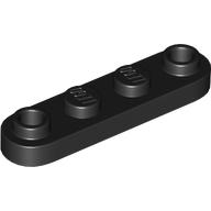 Plate Special 1 × 4 Rounded with 2 Open Studs Black