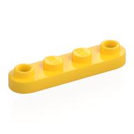 Plate Special 1 × 4 Rounded with 2 Open Studs Yellow