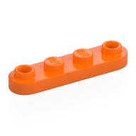 Plate Special 1 × 4 Rounded with 2 Open Studs Orange