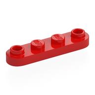 Plate Special 1 × 4 Rounded with 2 Open Studs Red
