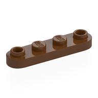 Plate Special 1 × 4 Rounded with 2 Open Studs Reddish Brown