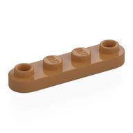 Plate Special 1 × 4 Rounded with 2 Open Studs Medium Nougat