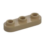 Plate Special 1 × 3 Rounded with 3 Open Studs Dark Tan