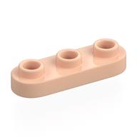 Plate Special 1 × 3 Rounded with 3 Open Studs Light Nougat