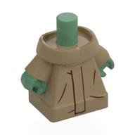 Minifig Body, Grogu with Dark Brown Robe Lines print Sandgrün