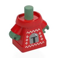 Minifig Body, Grogu with Christmas Sweater, Mandalorian Helmet print Red