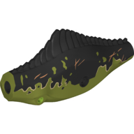Animal Body Part, Dinosaur, Giganotosaurus Body with Black Markings, Scars print Olivgrün